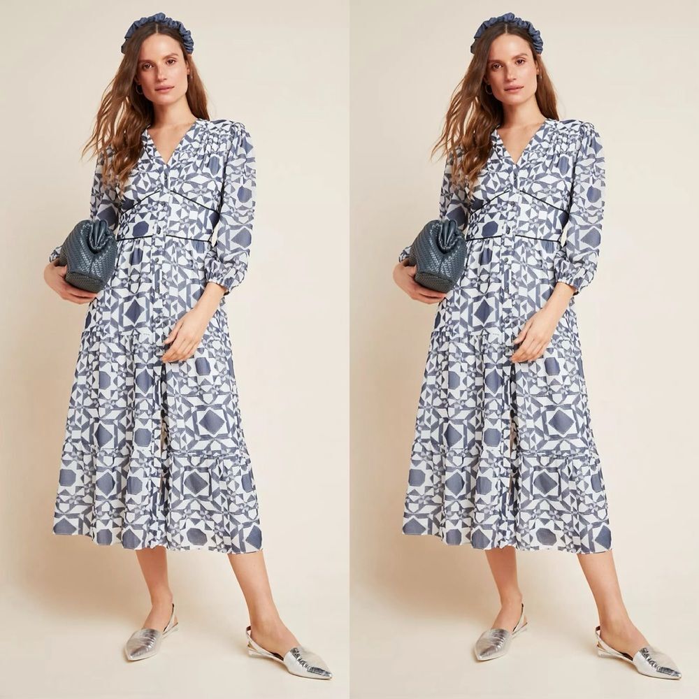 Anthropologie Shoshanna Demetria Petite Midi Dress
